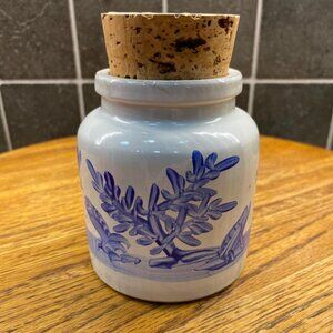 Vintage Hand-Painted Suffolk / MKM German Stoneware Storage Jar with Cork